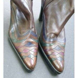 Womens Leather Ankle Boots Lorenzo BANFI Size 8 / 38